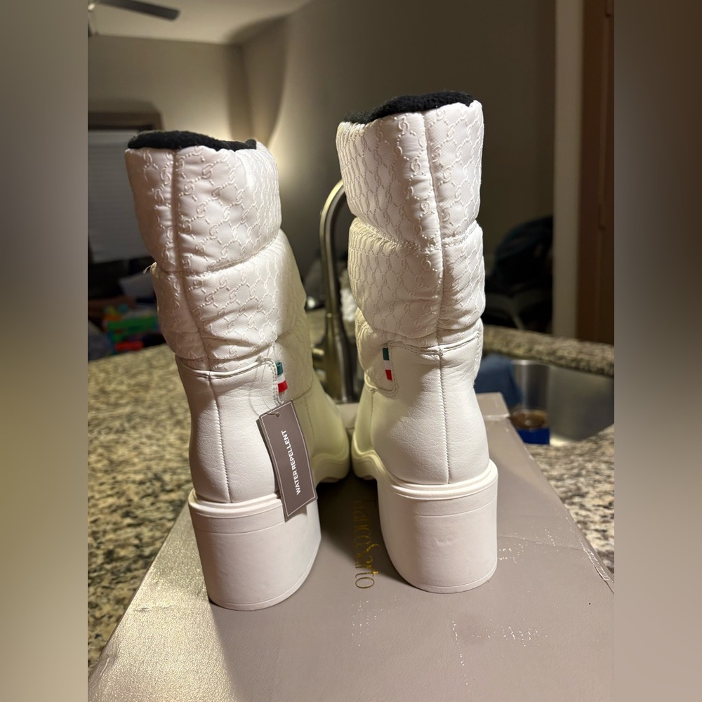 Franco Sarto Women's L-Snow Mid Calf Boots White - Picture 7 of 11